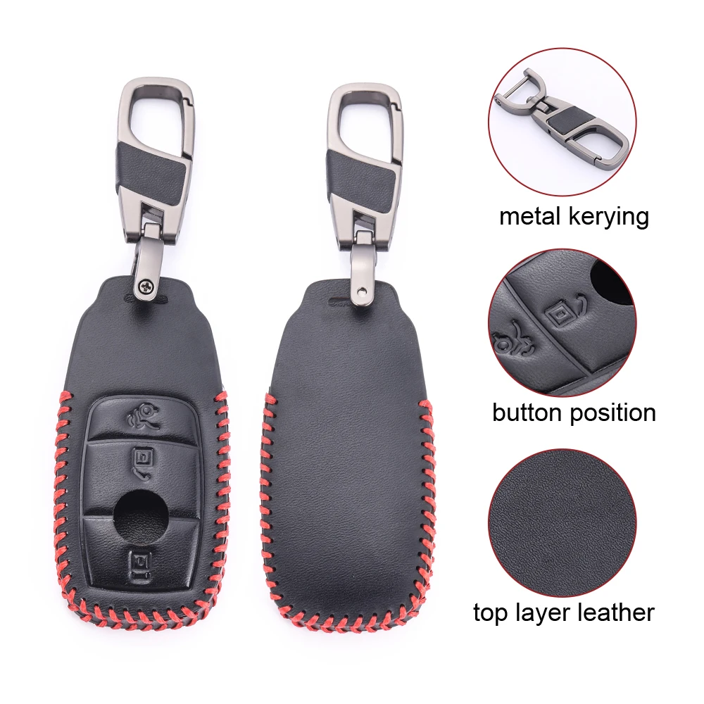 Juste de clé de voiture en cuir pour Mercedes Benz, étui de protection Smart Remote Fob, Mercedes Benz C260 W203 W204 W211 CLK B C E ML S CLK CL