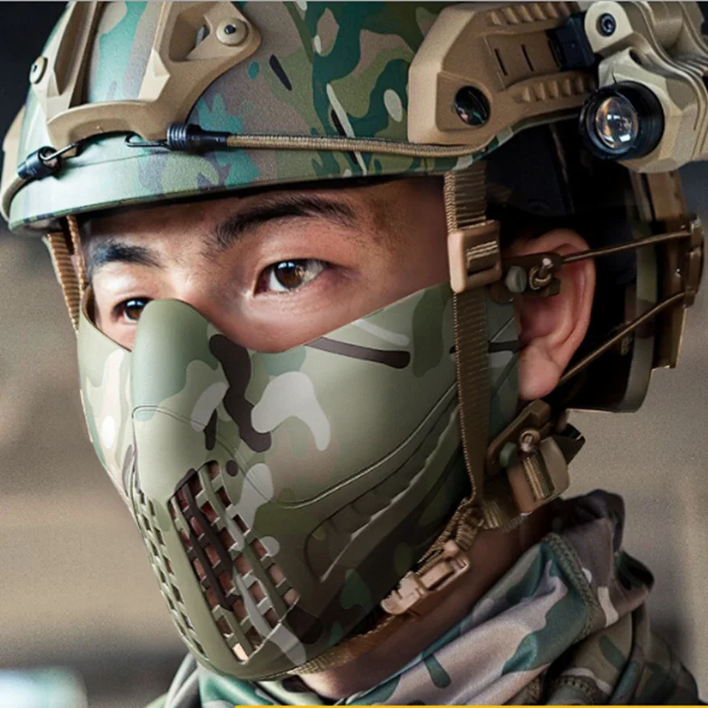 New Tactical Airsoft Mask Paintball Mask Strike Steel Half Face Mask Outdoor Protective Equipment