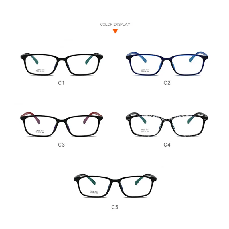 Ultralight TR90 Myopia Glasses Women&Men Fashion Square Plastic Frame Anti blue Nearsighted Glasses With -0.5 -1.0 -1.5 to -6.0