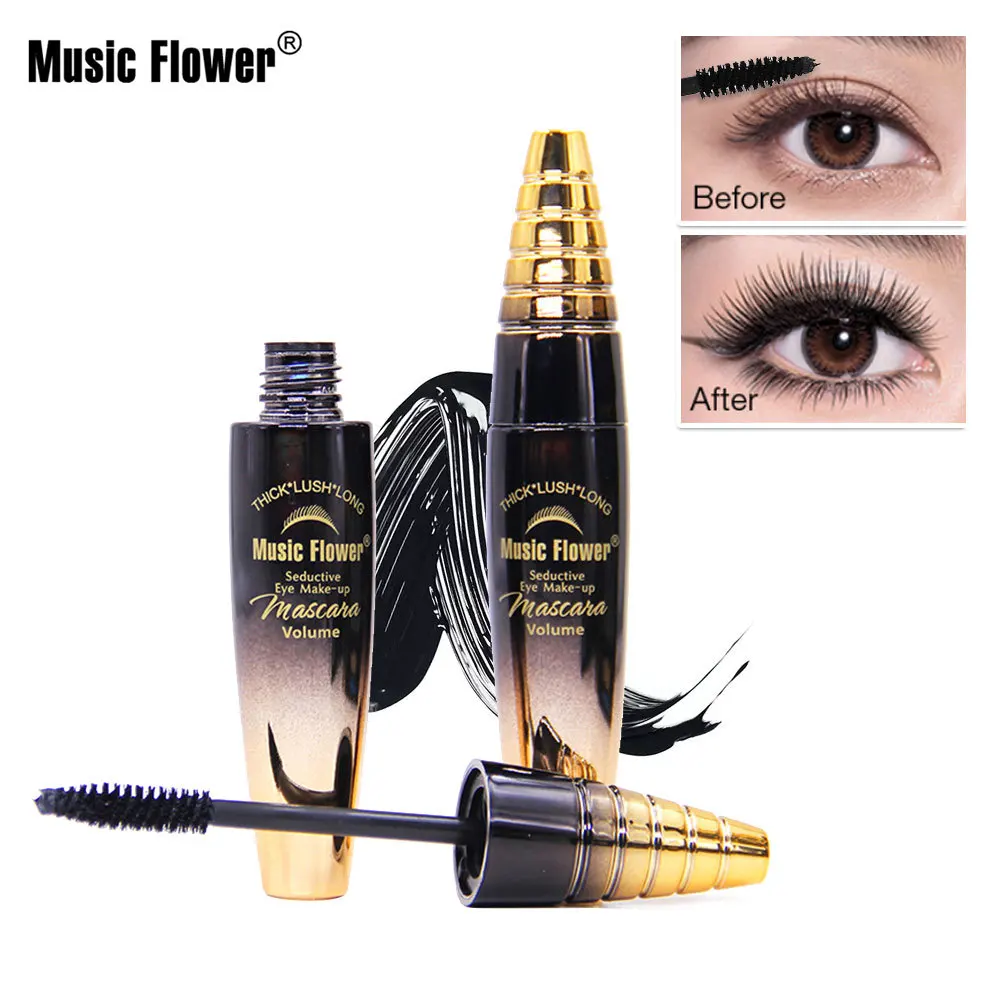 Music Flower New Nourishing Mascara Slim Long Mascara Thick Anti-Sickness Dyed Makeup Goods Cosmetic Gift for Women Hot Selling