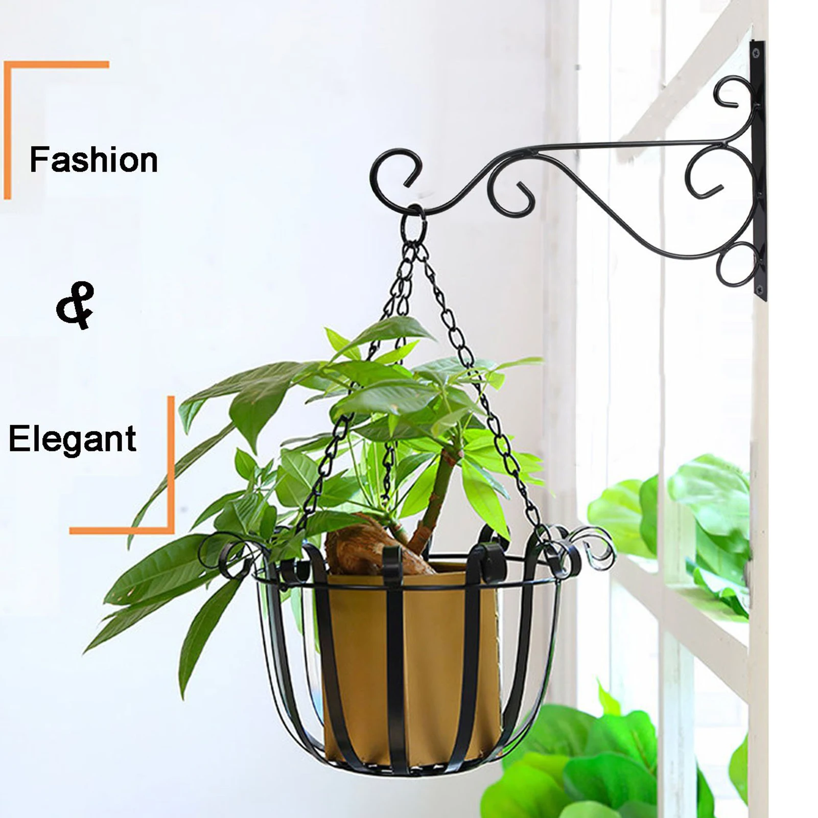 New Creative Wrought Iron Pendant Plant Stand Flower Pot Hook Frame Garden Decoration Plant Stand Flower Pot Hooks Holder