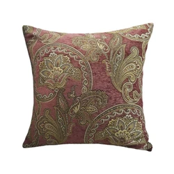 Classic European Paisley Brick Red Blue Chenille Woven Jacquard Decorative Pillow Case Sofa Chair Cushion Cover 45x45cm 1pc/lot