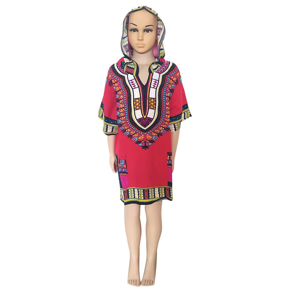 Dashiki-sudaderas con capucha para niños, ropa Africana holgada estampada de manga corta, Camiseta clásica para niños y niñas, Tops bonitos de verano 2022