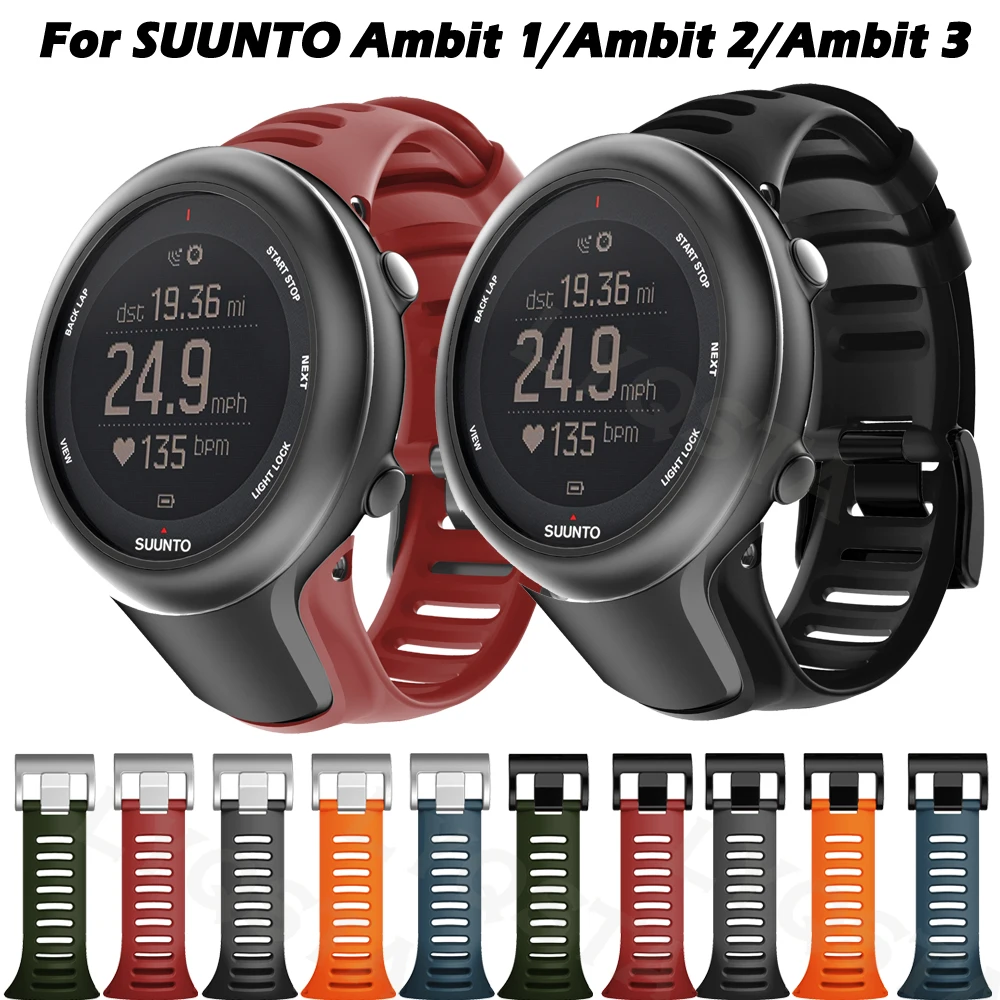 Silicone Watch Strap For SUUNTO Ambit1 Ambit2 2R 2S Suunto Ambit3 3p/3s/3R Replacement Watch Band Wristband Accessories Ремень