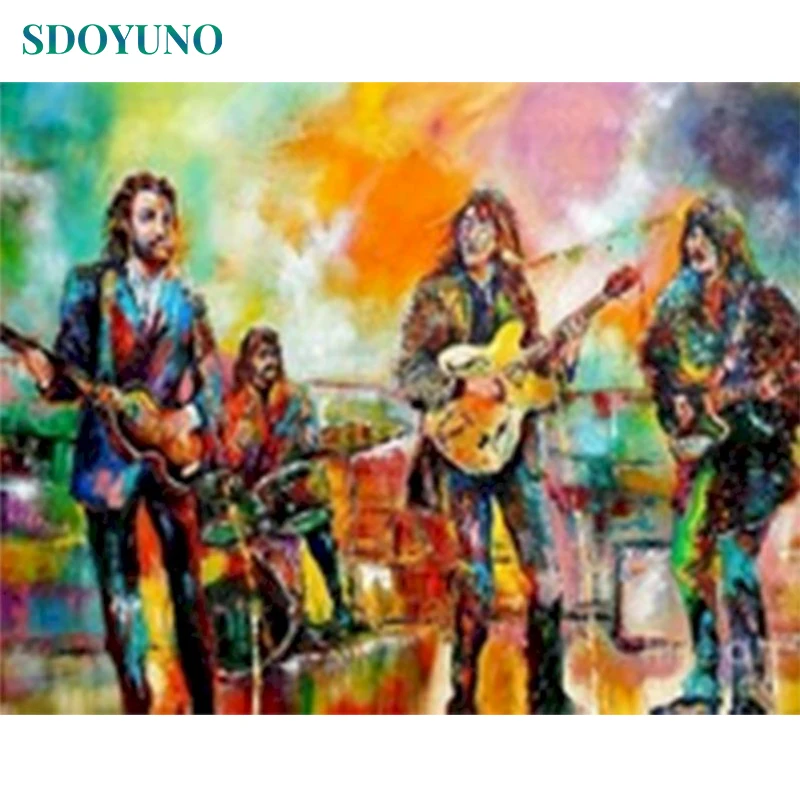 

SDOYUNO 60x75cm Coloring By Numbers Singer Family DIY Painting By Numbers On Canvas Figure Frame Digital Hand Painting Home Deco