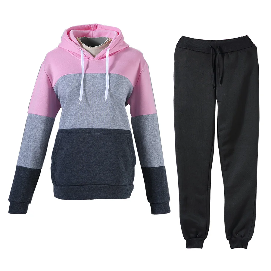 2Pcs Sport Suit Fitness Solid Color Women's Tracksuits Hooded Pullover Sweatpants Sweatshirt Casual Pants Sets Sportswear Male 2pcs electric pipe dredge machine spring connector male and female join connector for cleaner machine head connector