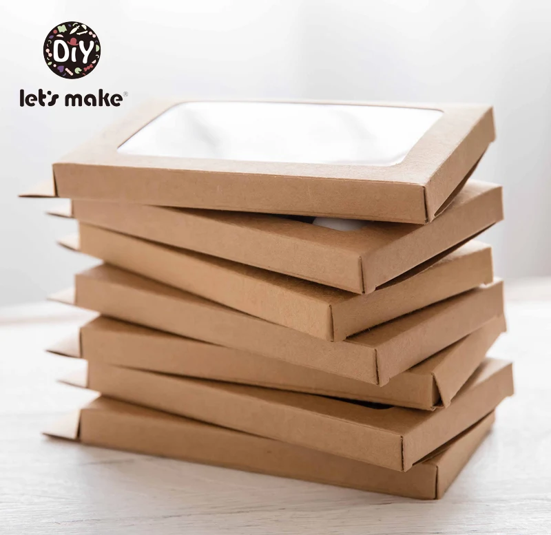 Let's Make 20pcs Baby Gift/Merchandise/Packing Box Kraft Paper Wedding Wrapping Jewelry Supply Nursuing Accessories Baby Teether