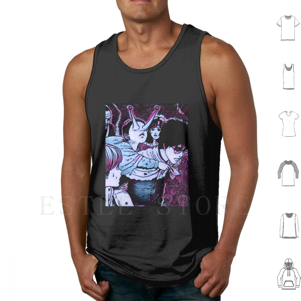 Junji Ito Uzumaki Manga Tank Tops Vest Junji Ito Junji Ito Uzumaki Retro Anime Manga Neon Colors Aesthetic Weaboo Otome