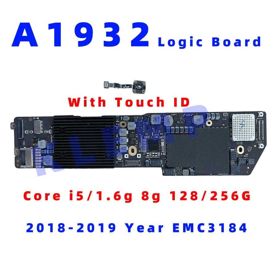 

A1932 Motherboard 820-01521-A/02 for Apple Macbook Air 13" A1932 Logic Board Motherboard with Touch ID Core i5 1.6 GHz 8GB 128/2