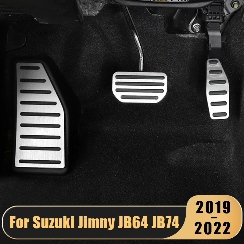 

For Suzuki Jimny JB64 JB74 2019 2020 2021 2022 Aluminum Car Fuel Accelerator Brake Pedal Cover Foot Rest Pedals Pad Accessories