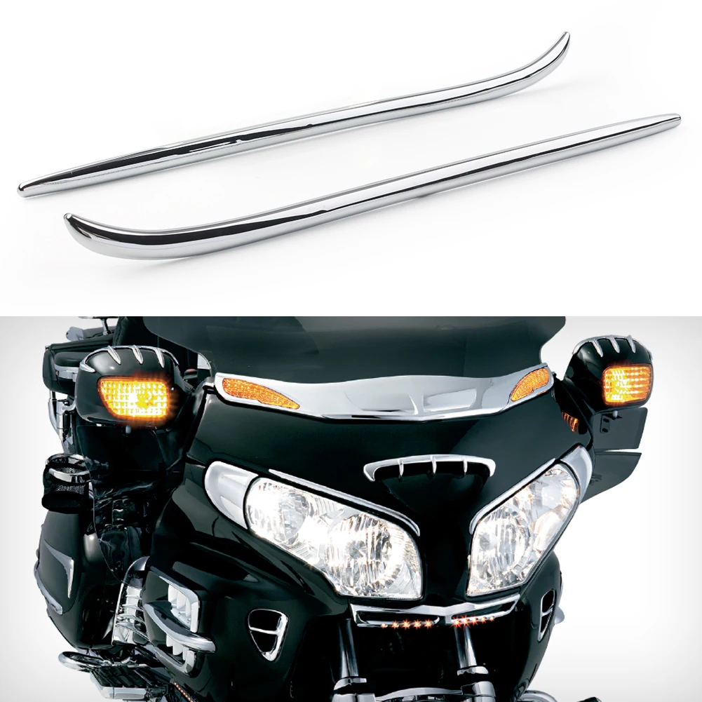 GL Goldwing 1800-piezas de decoración para motocicleta, embellecedor de cejas de carenado para Honda GL1800 2001 02 03 04 05 06 07 08 09 10 2011 cromo