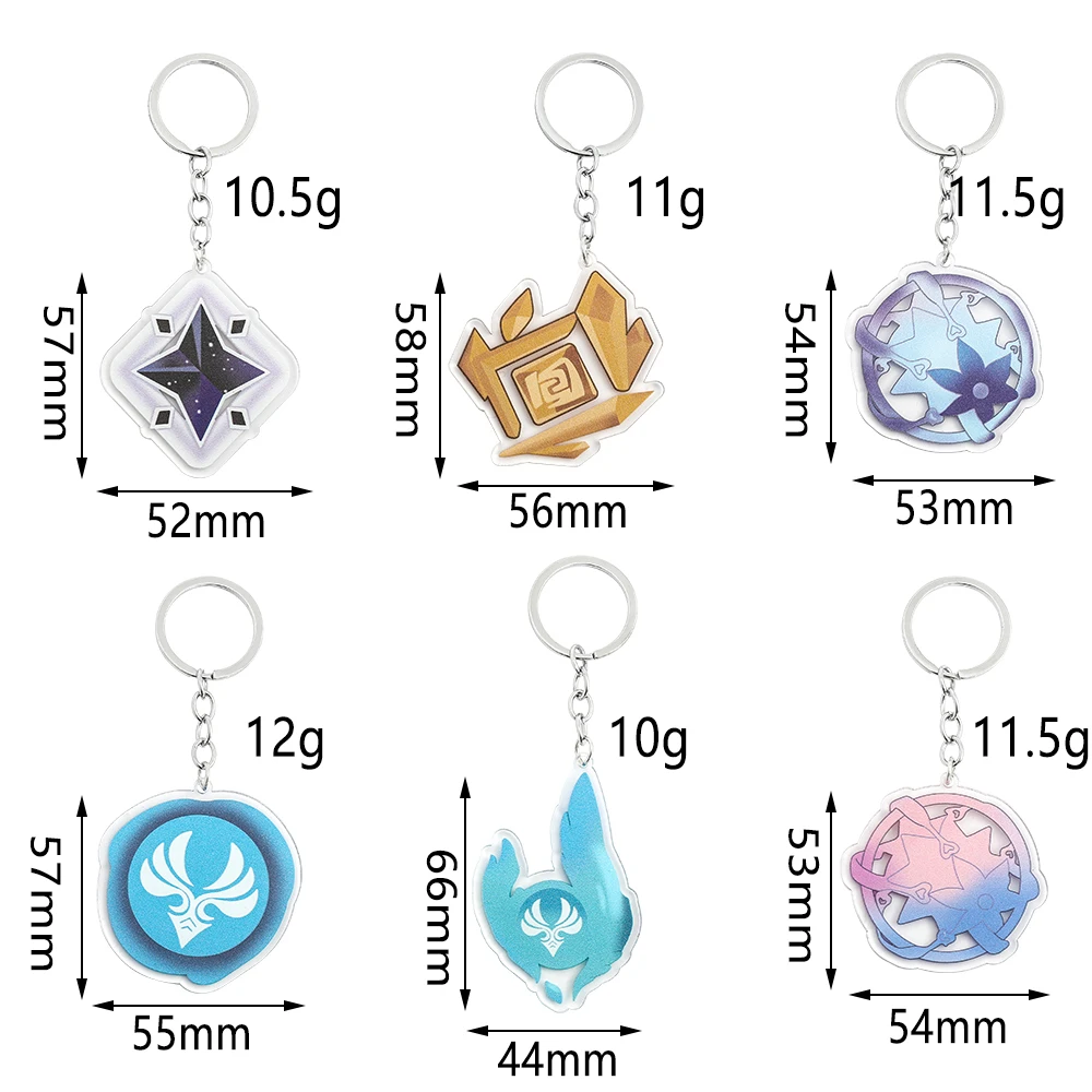 Genshin Impact Anime portachiavi accessorio per Badge in acrilico occhio di dio ciondolo a 7 elementi ciondolo per cartoni animati regalo di natale