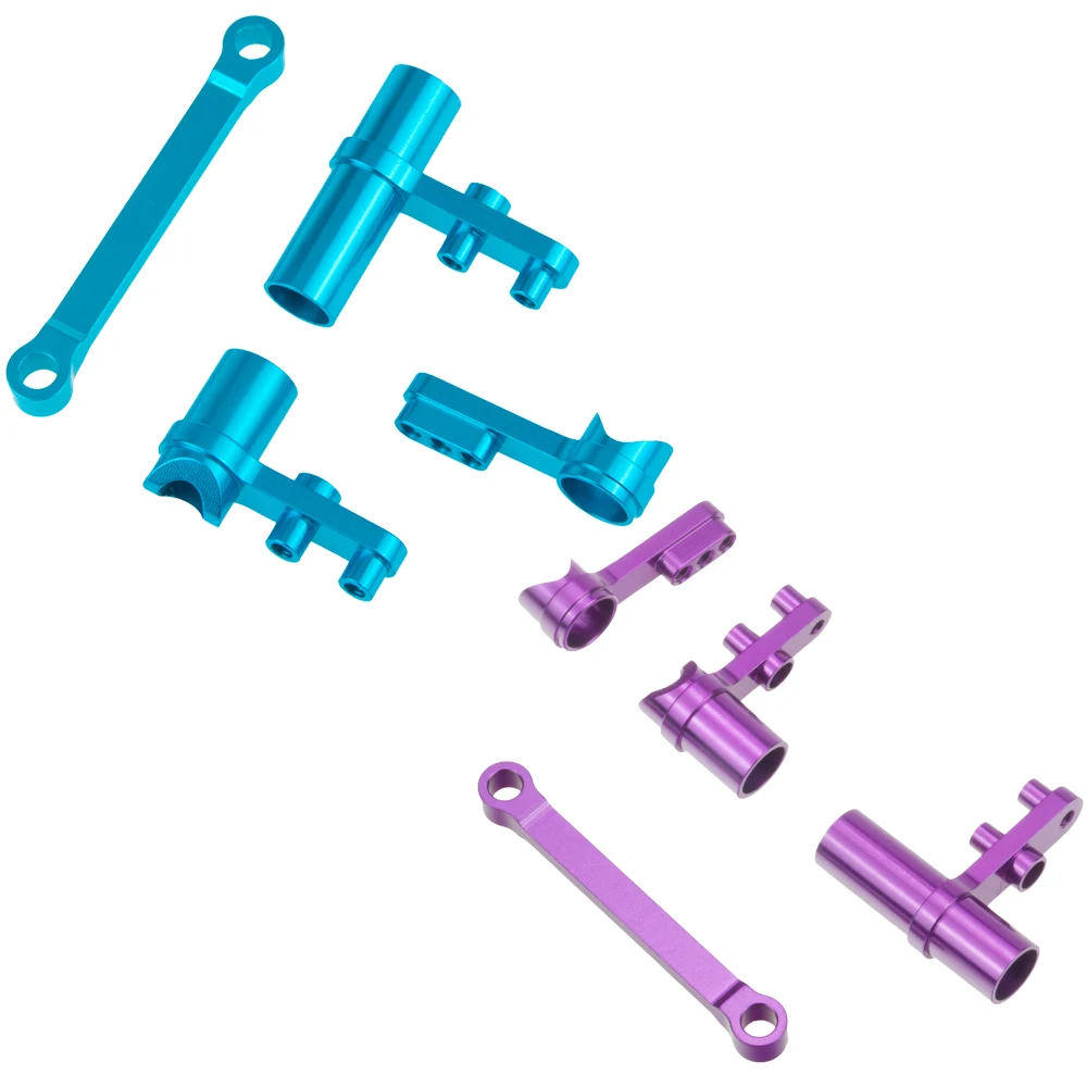 1set Aluminium Steering Servo Saver Complete Set 02025 02075 Ackerman Plate Upgrade Parts For 1/10 RC Car CNC Redcat Exceed