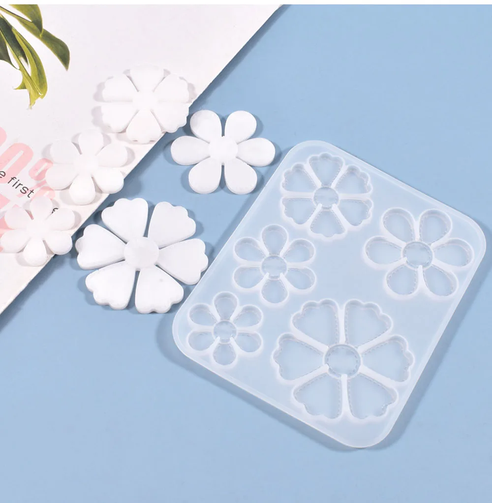 

Cherry blossom five petals listing pendant Silicone Mold UV Resin Epoxy Casting chocolate Home Decoration Jewelry Making tools