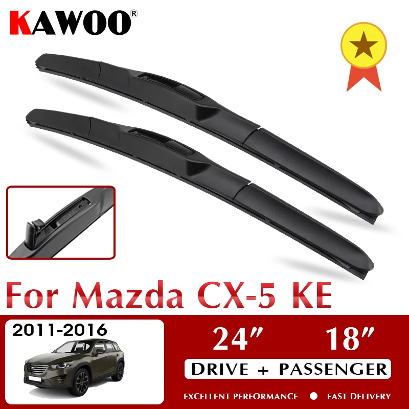 

KAWOO Wiper Front Car Wiper Blade For Mazda CX-5 KE 2011-2016 Windshield Windscreen Front Window Accessories 24"+18" LHD RHD