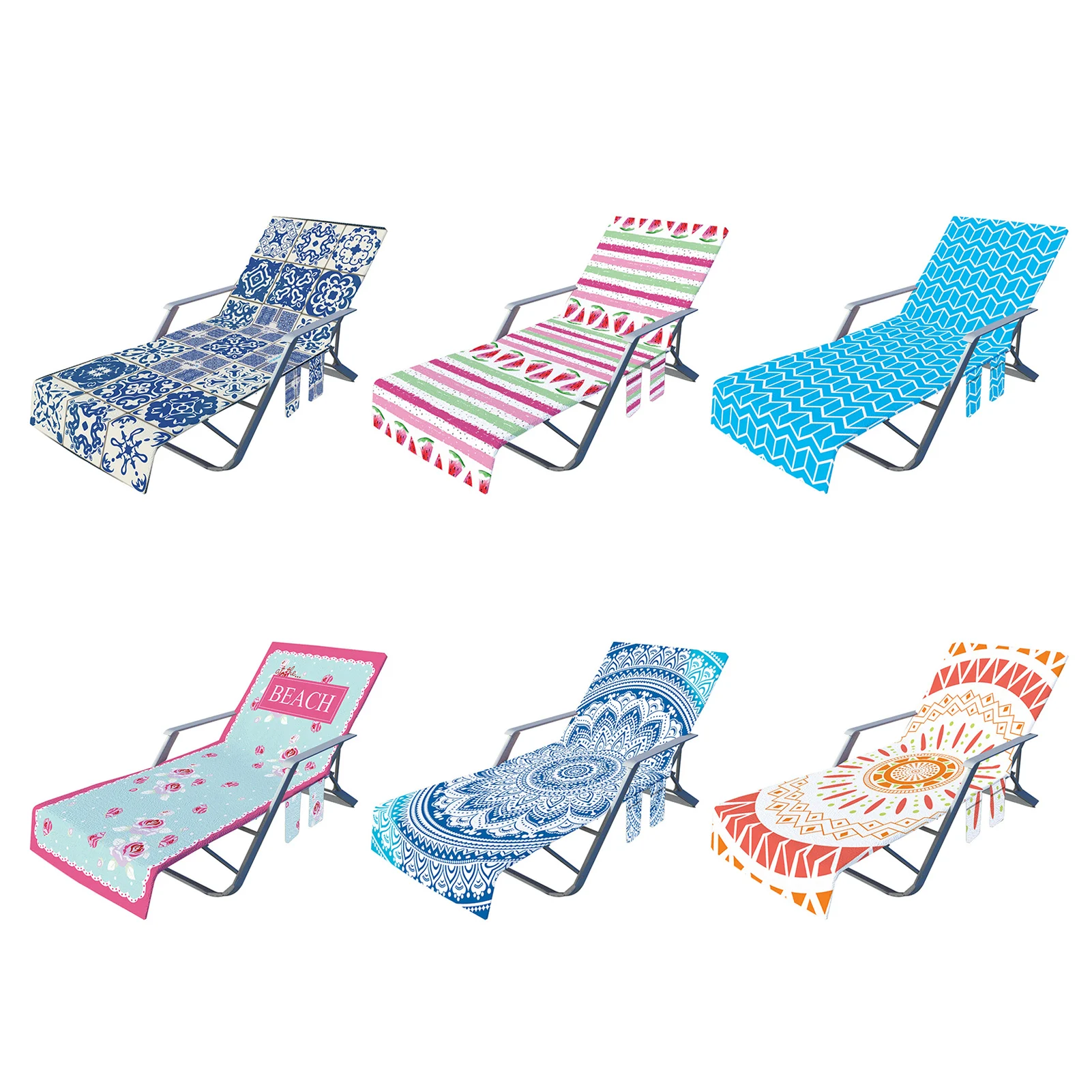 Beach Chair Cover Pool Sunbath Lounger Covers With Side Pockets Perfect For Swimming Pools Beaches Or Sunbathing