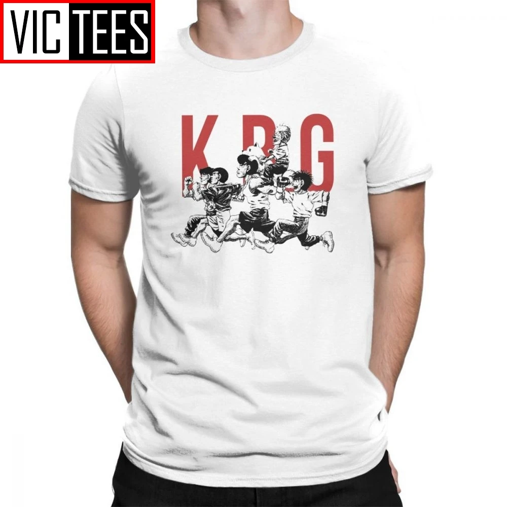 K.B.G Team Hajime No Ippo Tee Shirts Loose Printing 100% Cotton Mens Short-Sleeved Men T Shirts Stylish T-Shirts Classic