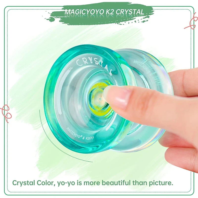 MAGICYOYO K2 Plus Crystal Responsive Yoyo,Dual Purpose Yo-Yo with Replacement Unresponsive Bearing for Intermediate