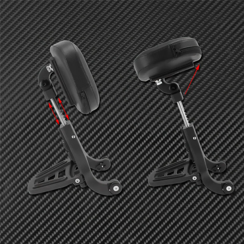 Motorcycle Adjustable Driver & Passenger Backrest Black For Indian Hard Bag Chieftain 2015-2019 For Indian Scout 2015-2017 2018