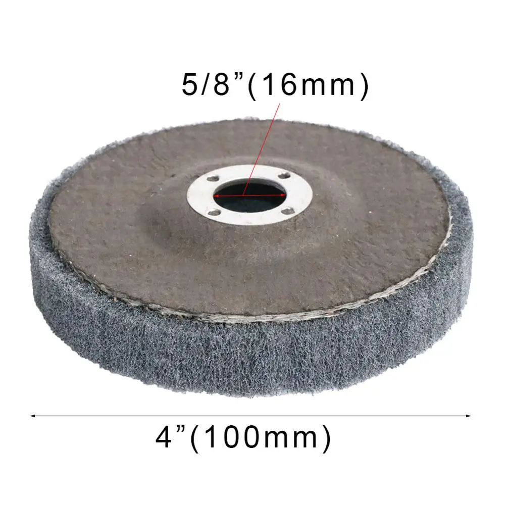 Disco de pulido de aleta de fibra de nailon no tejido, almohadilla de fregado, rueda de pulido de 4 ", 100x16mm para amoladora angular