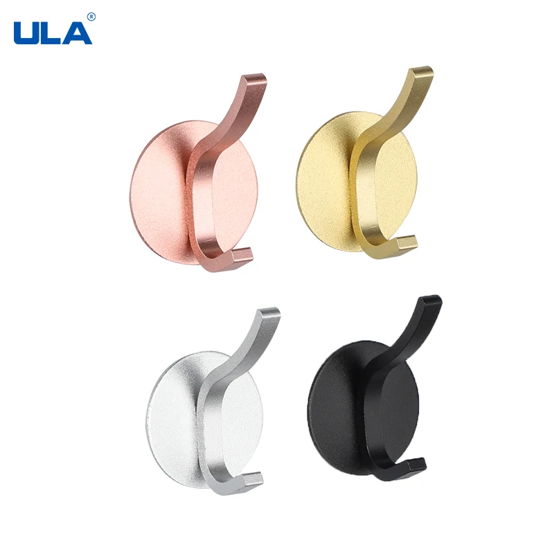 ULA Self Adhesive Wall Coat Rack Key Holder Rack Towel Hooks Clothes Rack Hanging Hooks Bathroom Accessories Space Saving