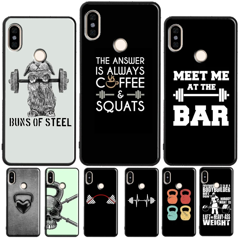 Bodybuilding Gym Fitness For Redmi Note 11 Pro Phone Case For Redmi Note 10 Pro 7 8 9 Pro 10S 9S Redmi 10 9A 9T 9C