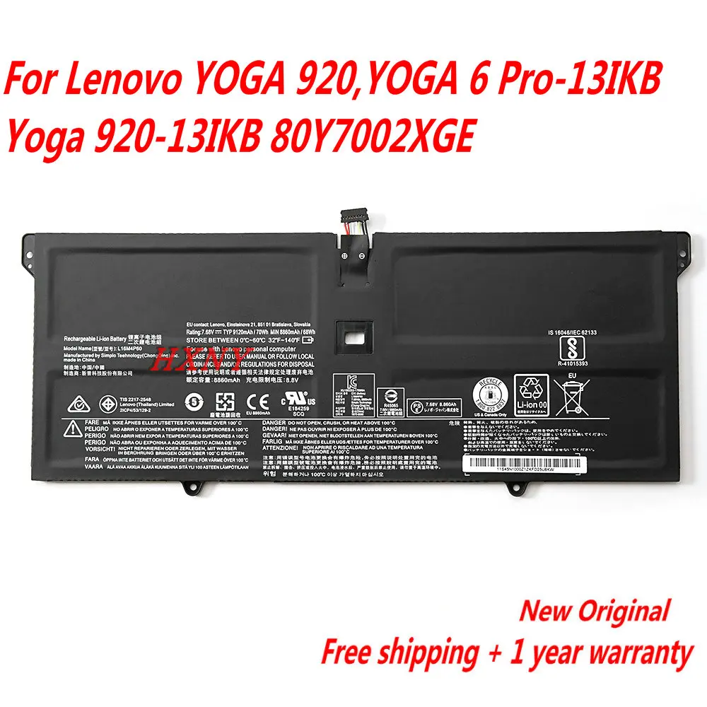 High Quality L16M4P60 L16C4P61 5B10N01565 Laptop Battery For Lenovo YOGA 920,YOGA 6 Pro-13IKB,Yoga 920-13IKB 80Y7002XGE