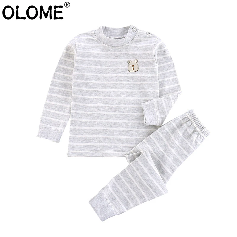 

Kids Clothing Sets Baby Girls Long T-shirt 2Pcs Toddler Spring Clothes Kids Boys Pants OLOME Cotton Children Suits Kids Sets