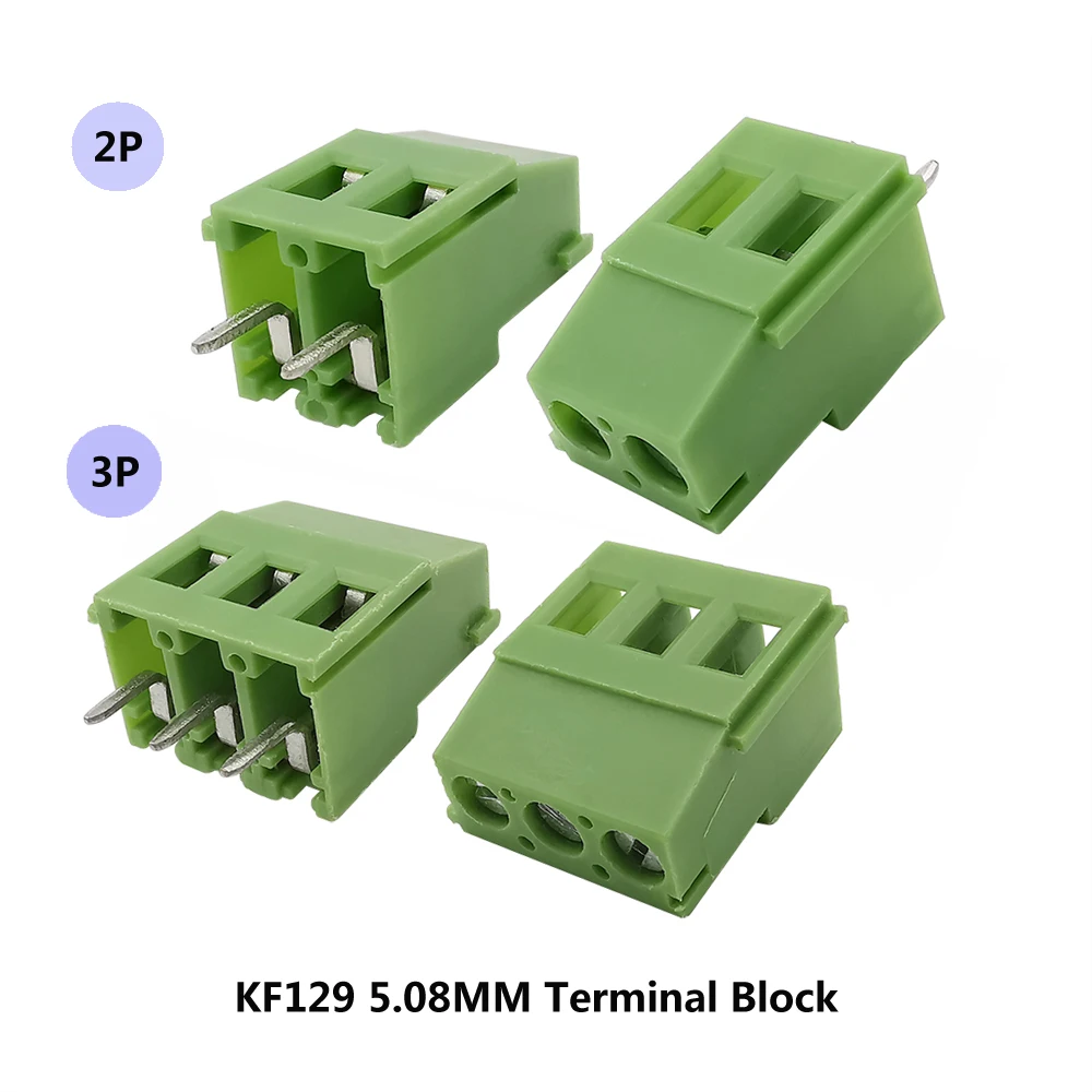 5PCS KF129 2Pin 3Pin 5.08MM Pitch PCB Terminal Blocks Connector Screw Type Pin Terminals PCB Adapter