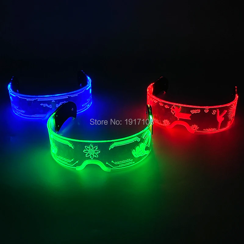 

2024 Hot Fashion LED Light up Glasses Luminous Party Glasses Bar Glow Party Rave Costume Decoration Luminous Glasses