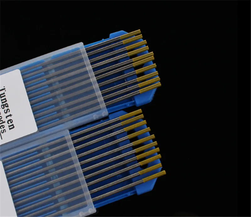 WL15 10 Piece Gold Color 1.0/1.6/2.0/2.4/3.0/3.2/4.0mm*150mm Lanthanated Tungsten Electrode Head Tungsten Needle/Rod For Wel