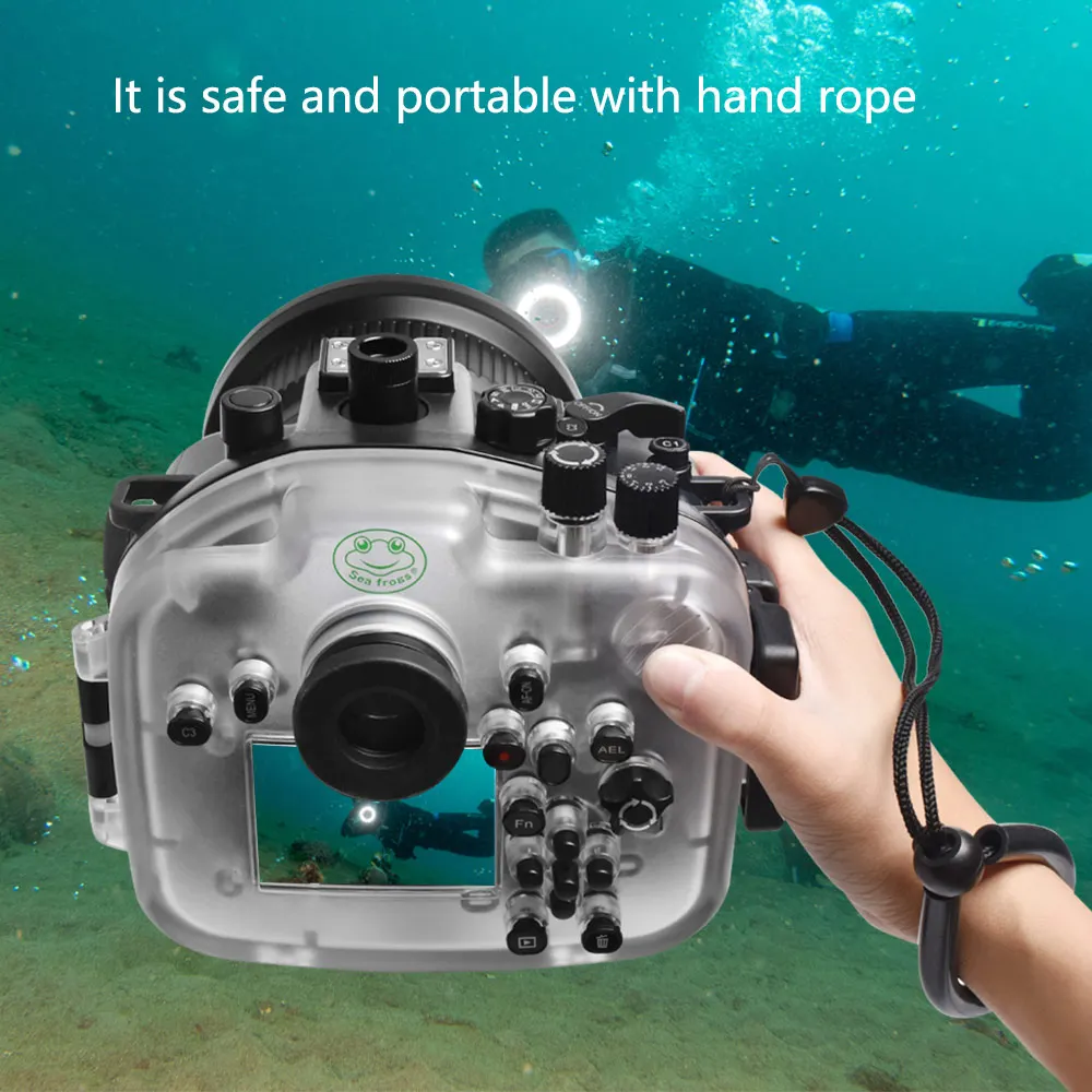 Seafrogs-funda impermeable IPX8 para cámara, carcasa submarinismo para Sony A7R4a con puerto de cúpula