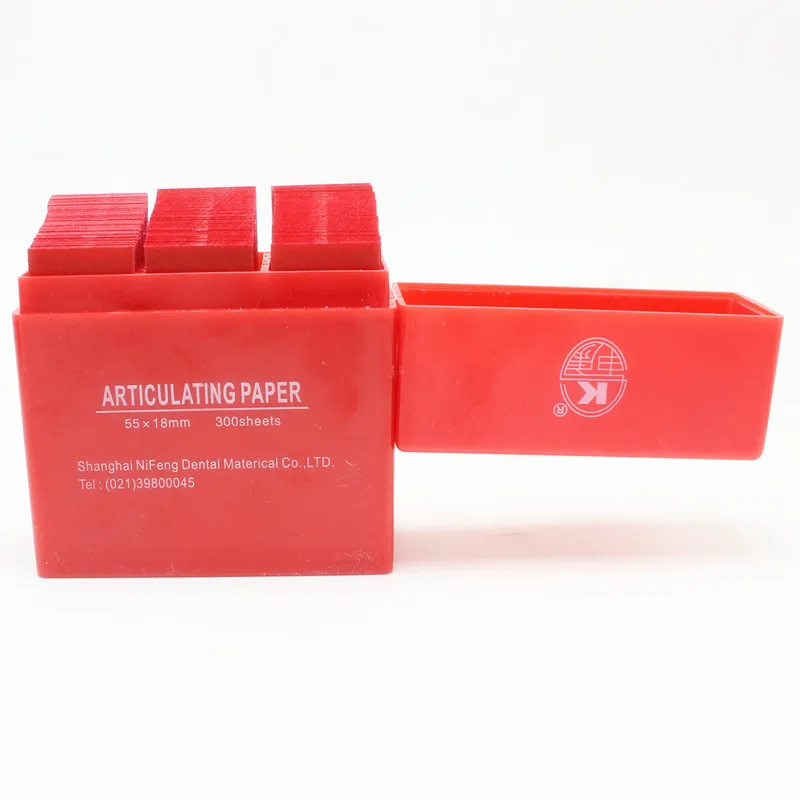 300 fogli/scatola strisce di carta articolate dentali rosso/blu strumento per laboratorio odontotecnico sbiancamento dei denti strumenti per dentisti 55*18m