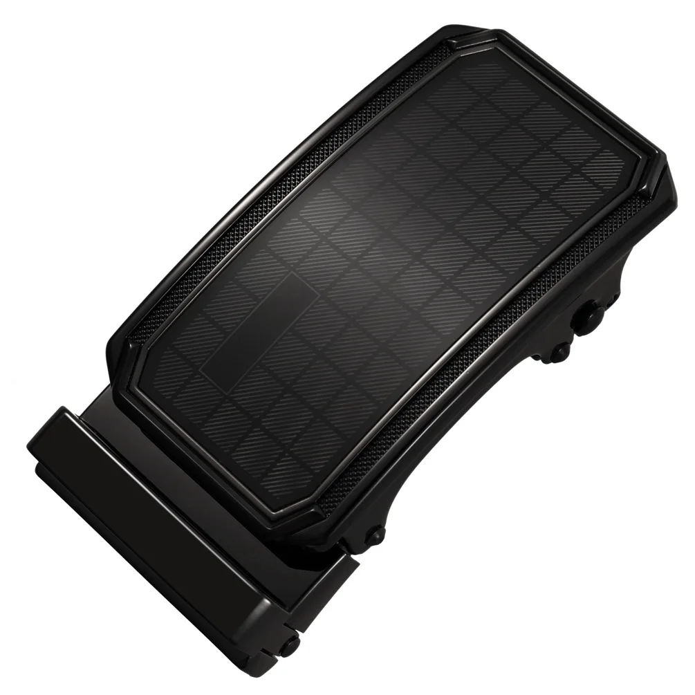 Cinto fivela automática casual masculina, couro chumbo com fivela