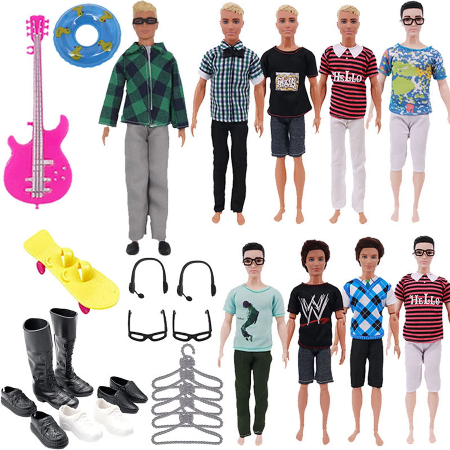 Ken Doll Clothes Shoes Accessories Set Furniture Dollhouse Fit 11.8Inch Boy Barbies Doll,BJD Doll,Our Generation,Christmas Gifts