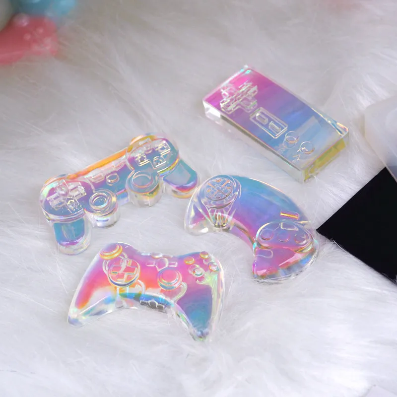 DIY Game Console Handle Mold Silicone Crystal Epoxy Resin Mold Mirror Game Key Chain Silicone Mold For Resin