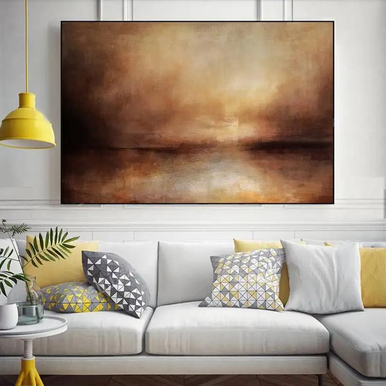 

Sky Landscape Abstract Painting, Gray Abstract Painting On Canvas, Large Wall Art Painting Landscape Painting,Living Room Art