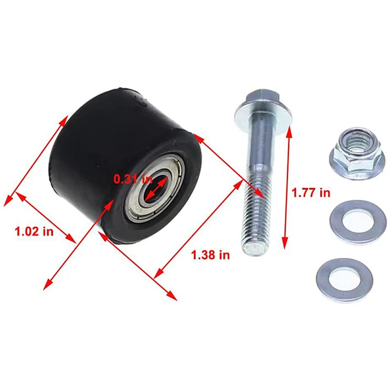 1pc Motorcycle Chain Tensioner Roller Guide 8mm Pulley Wheel Slider With Bolt Gasket For YFZ 350 Car Maintenance Accessories