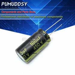 5PCS Higt quality 450V100UF 18*30mm 100UF 450V Electrolytic capacitor