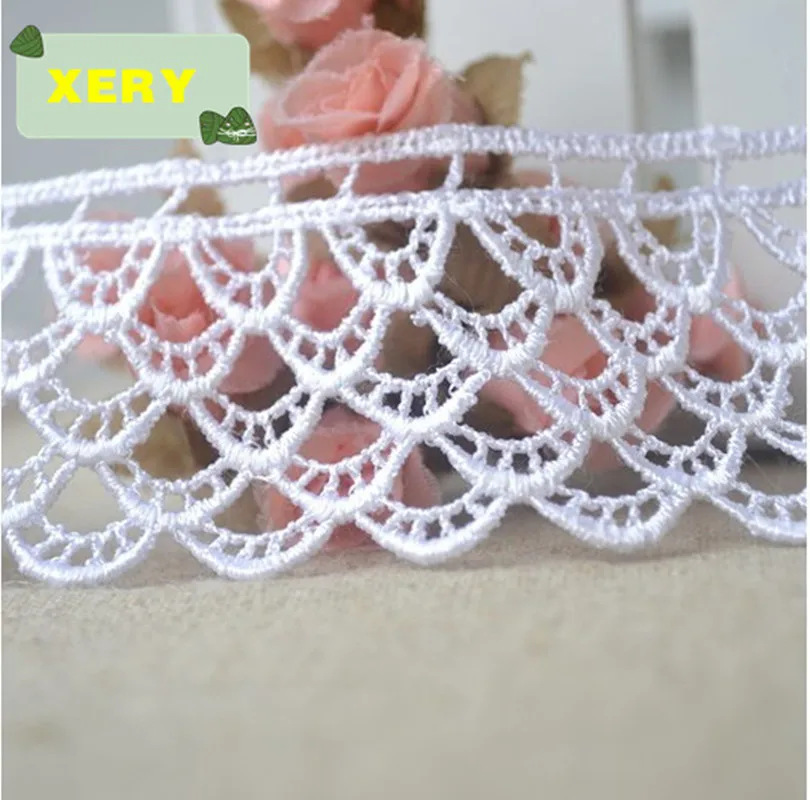 

4.5CM hydrotropic white fish scale lace trims, DIY decoration clothes laciness materials, cloud pattern,XERY13335