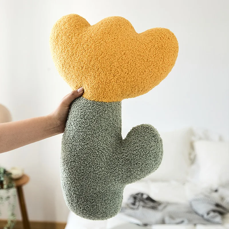 

Fluffy Plant Cushion Floral Back Pillow Neck Rest Support Chair Padding Home Stay Office Studio Kids Room Nursery Decor