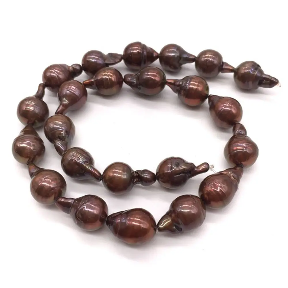 12-13mm Brown Coffee Baroque Flameball Beads 40CM Strand (About 23Pcs/Lot) Natural Freshwater Pearls Some Defect