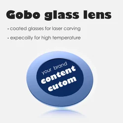 logo slide reflective glass pieces of gobo projector coated glass lens for laser radium carving colorful glass raw materials