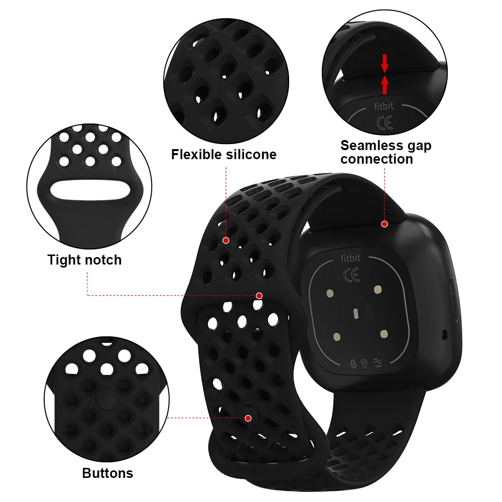 Fashion Multicolor Strap For Fitbit Versa 3 4 Sense 2 Soft Silicone Smart Watchband Waterproof Breathable Bracelet Latest Style