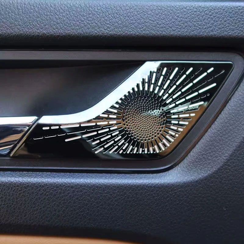 Nakładki dekoracyjne ze stali nierdzewnej na głośniki w drzwiach samochodu, stylizacja samochodowa, do Skoda Karoq 2018-2024