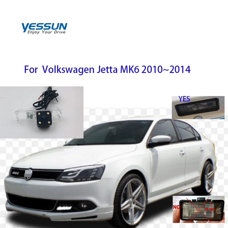 

Yessun CCD Rear View Camera For VolkswagenJetta MK6 2010~2014 Parking Reverse Backup 4 LED CAMERA license plate camera