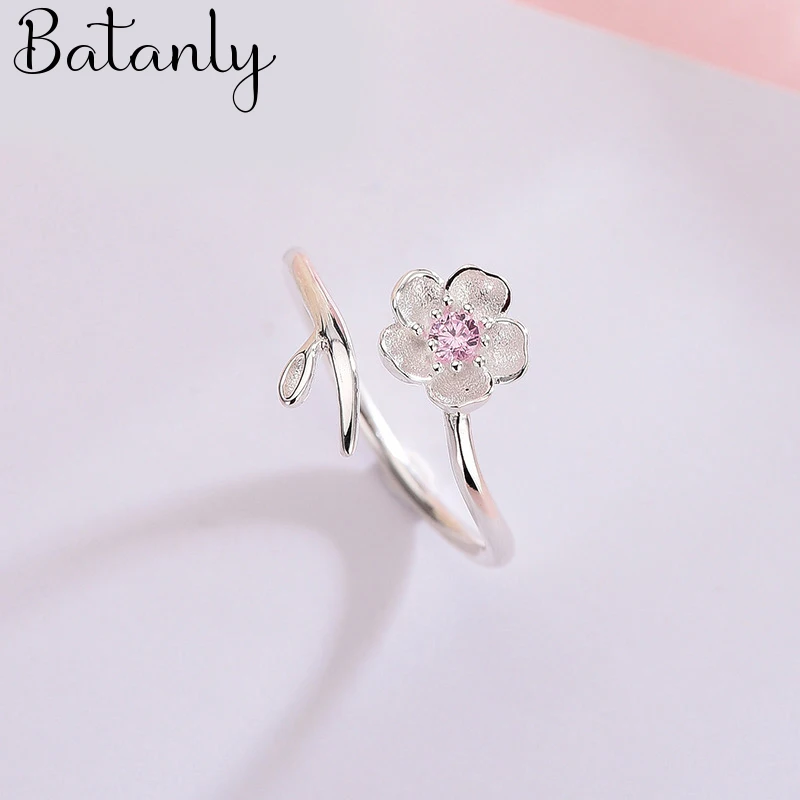 Summer Vintage Cheery Flower Rings For Women Boho Geometric Female Finger Rings Party Bohemian Jewelry Korean Gift