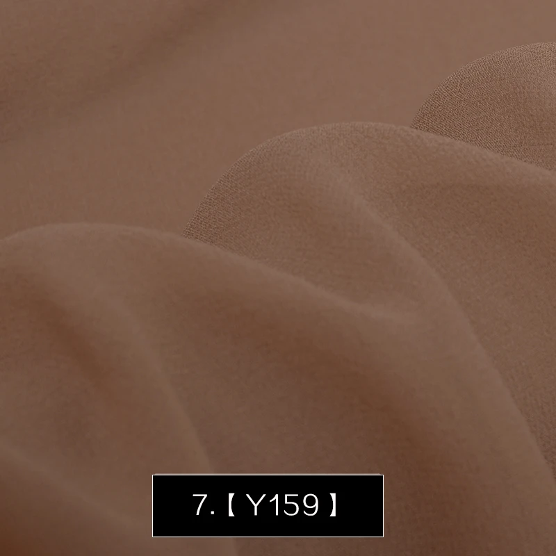 HYSK 100 pure silk chiffon fabric brown 120 multicolor DIY washable mulbery original silk georgette wedding dress silk textiles