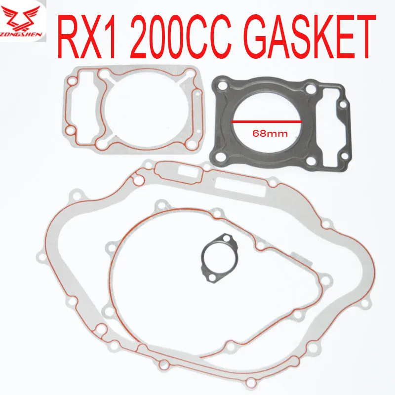 zongshen 200cc motorcycle  RX1 RX1S 200cc ZS200-51 67mm engine gasket cylinder head gasket accessories free shipping