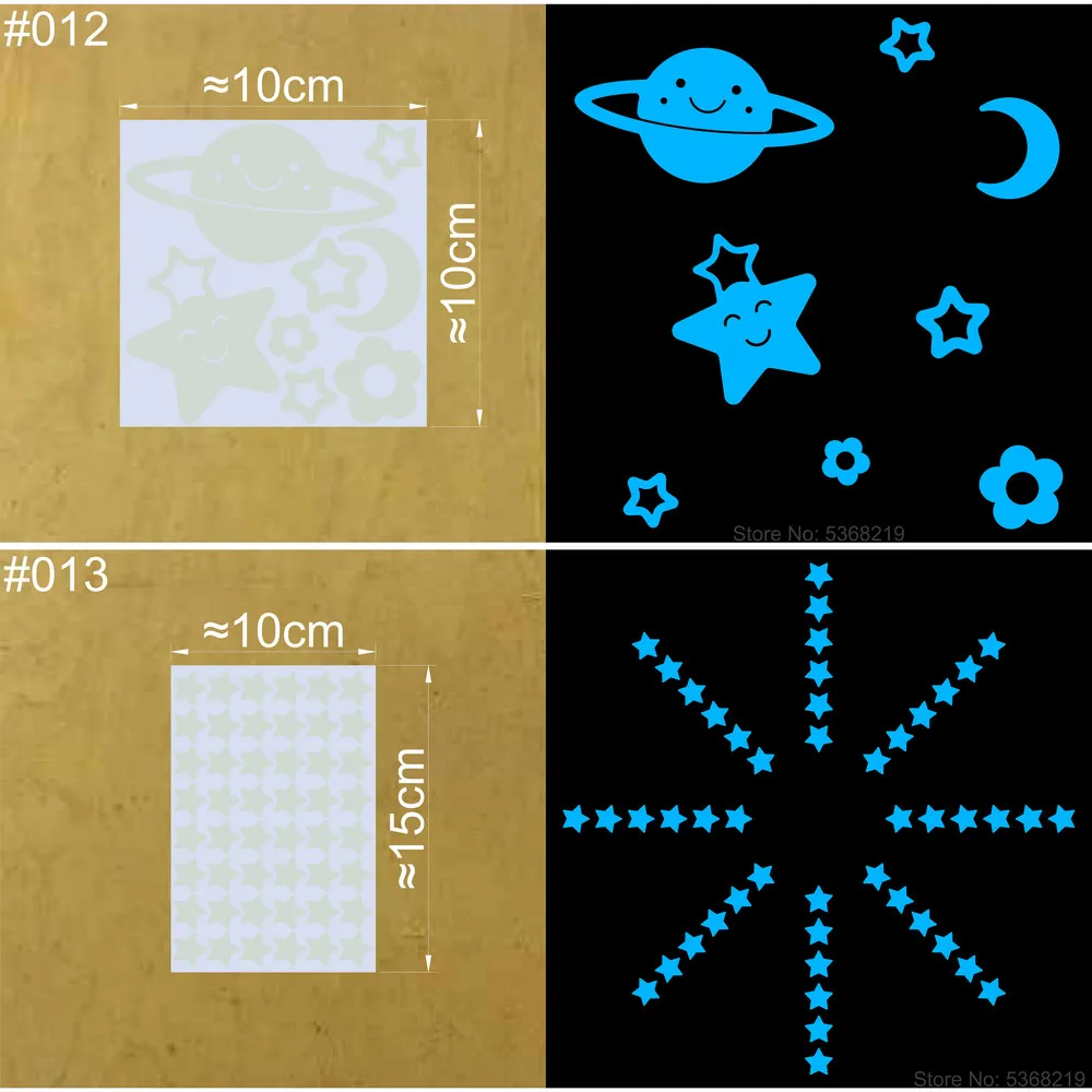 Leuchtende Sterne Wandaufkleber, die im Dunkeln leuchten, Mond/Herz/runder Aufkleber für Kinderzimmer, Kinderzimmer, Geschäft, Hotel, DIY-Dekoration – Detail 8